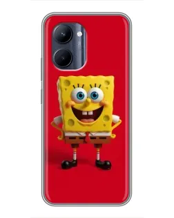 Чохол для Realme C33 з картинкою «Спанч Боб на червоному»