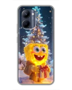 Чохол для Realme C33 з картинкою «Різдвяний Спанч Боб»