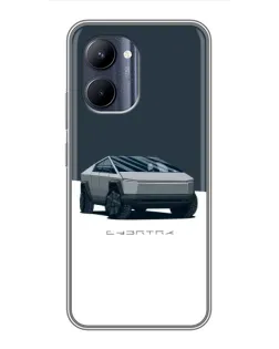 Чохол для Realme C33 з картинкою «Сріблястий Cybertruck Tesla»