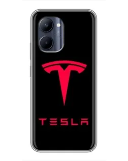 Чохол для Realme C33 з картинкою «Tesla Red Logo»