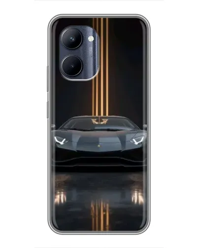 Чохол для Realme C33 з картинкою «Lamborghini золоті лінії»