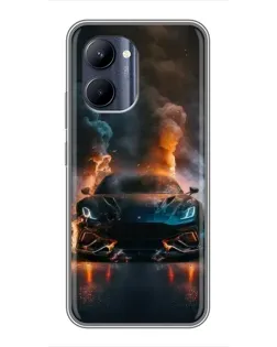 Чохол для Realme C33 з картинкою «Lamborghini димна естетика»
