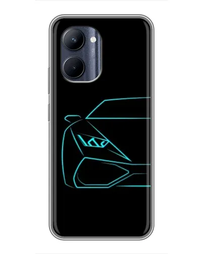 Чохол для Realme C33 з картинкою «Блакитний силует Lamborghini»