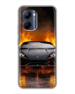 Чохол для Realme C33 з картинкою «Lamborghini у вогні»