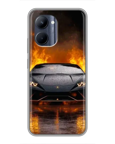 Чохол для Realme C33 з картинкою «Lamborghini у вогні»