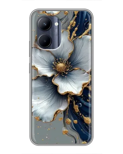 Чохол для Realme C33 з картинкою «Біла квітка та золотий флюїд» Чохол для Realme C33 з картинкою «Біла квітка та золотий флюїд»
