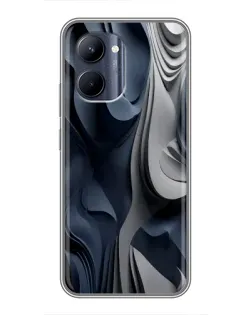 Чохол для Realme C33 з картинкою «Об'ємні сині складки»