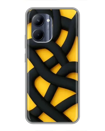 Чехол для Realme C33 с картинкой «Черное желтое переплетение» Чехол для Realme C33 с картинкой «Черное желтое переплетение»