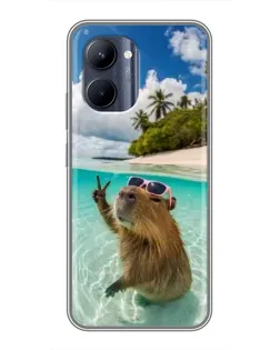 Чохол для Realme C33 з картинкою «Капібара на морі»