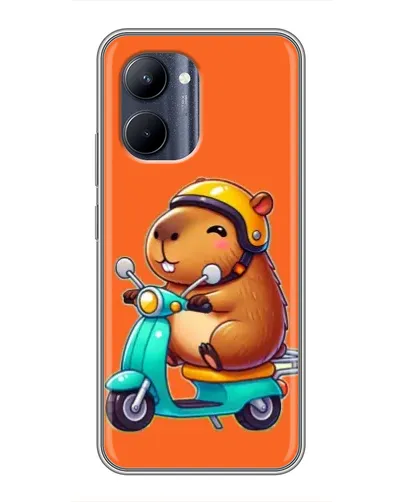 Чохол для Realme C33 з картинкою «Капібара на скутері»