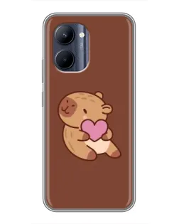Чохол для Realme C33 з картинкою «Капібара з серцем»