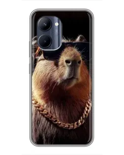 Чохол для Realme C33 з картинкою «Капібара золотий ланцюг»