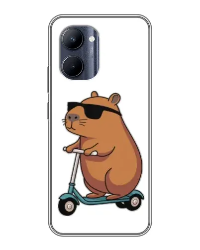 Чохол для Realme C33 з картинкою «Капібара на самокаті»