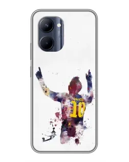 Чехол для Realme C33 с картинкой «Акварельный Месси Барселона»