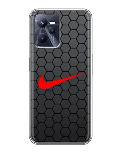 Чехол для Realme C35 с картинкой «Nike — карбоновая сетка»