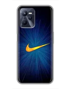 Чехол для Realme C35 с картинкой «Синий пульс Nike»