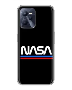 Чехол для Realme C35 с картинкой «NASA — классика Red Blue» Чехол для Realme C35 с картинкой «NASA — классика Red Blue»