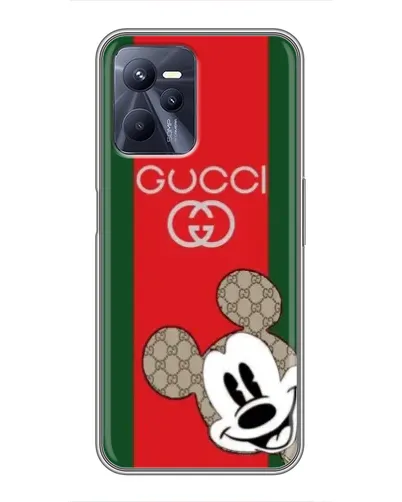 Чехол для Realme C35 с картинкой «Gucci — полосы и Микки»