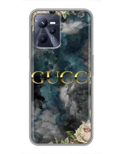 Чехол для Realme C35 с картинкой «Абстрактные цветы Gucci»