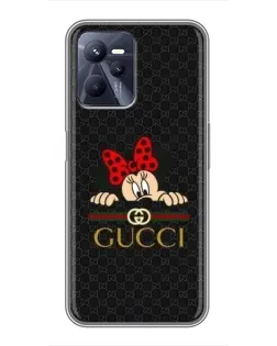 Чехол для Realme C35 с картинкой «Минни Маус Gucci — черный»