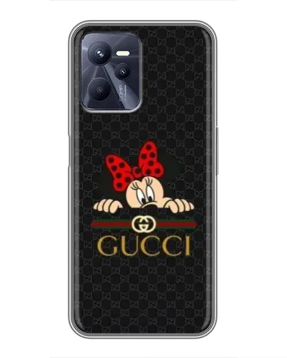 Чехол для Realme C35 с картинкой «Минни Маус Gucci — черный»