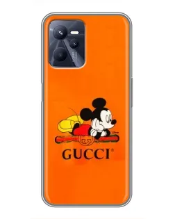 Чехол для Realme C35 с картинкой «Микки Маус Gucci — оранж»