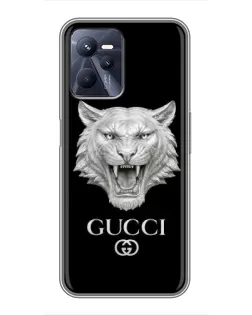 Чехол для Realme C35 с картинкой «Gucci — серебряный лев»