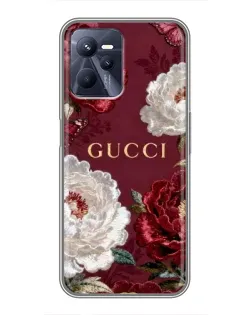 Чехол для Realme C35 с картинкой «Gucci — бордовые розы»