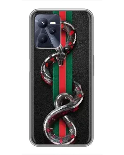 Чехол для Realme C35 с картинкой «Gucci — змея на полосе»