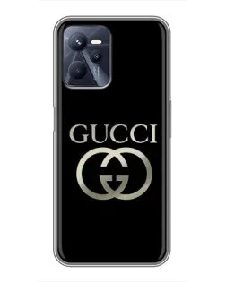 Чехол для Realme C35 с картинкой «Gucci — золото на черном»