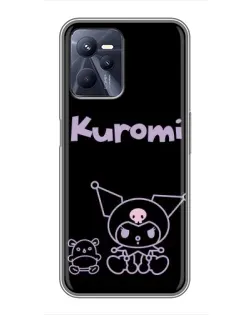 Чехол для Realme C35 с картинкой «Kuromi — черный минимализм»