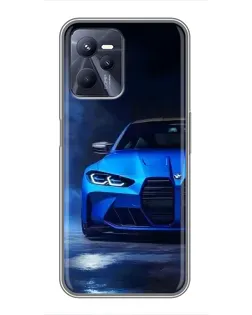 Чехол для Realme C35 с картинкой «Голубая BMW M4»