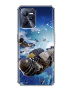 Чохол для Realme C35 з картинкою «Десант PUBG — стрибок»