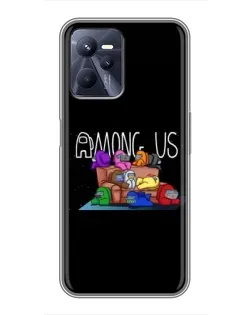 Чехол для Realme C35 с картинкой «Логотип Among Us»