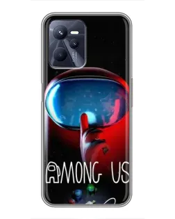 Чохол для Realme C35 з картинкою «Червоний імпостер — макро»