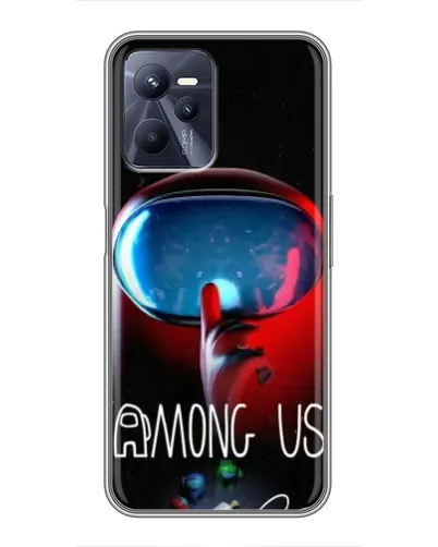 Чехол для Realme C35 с картинкой «Красный импостер — макро»