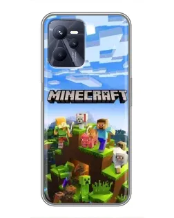 Чохол для Realme C35 з картинкою «Minecraft класичний світ»