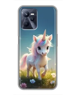 Чехол для Realme C35 с картинкой «Единорог на поляне» Чехол для Realme C35 с картинкой «Единорог на поляне»