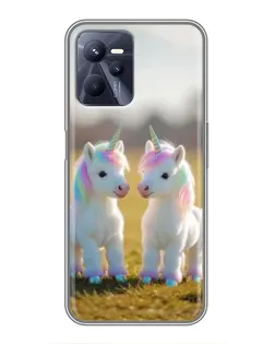 Чехол для Realme C35 с картинкой «Пара единорогов» Чехол для Realme C35 с картинкой «Пара единорогов»
