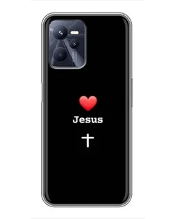 Чехол для Realme C35 с картинкой «Сердце - Jesus»