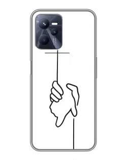 Чехол для Realme C35 с картинкой «Рука держит»