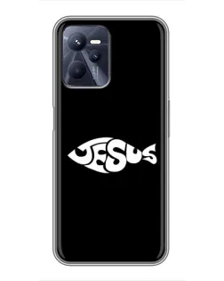 Чехол для Realme C35 с картинкой «Рыба Jesus»