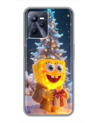 Чехол для Realme C35 с картинкой «Рождественский Спанч Боб»