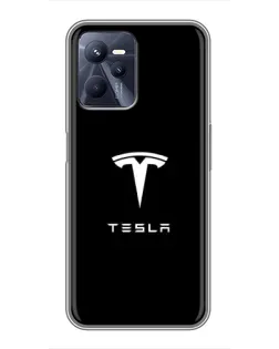 Чохол для Realme C35 з картинкою «Tesla White Logo»