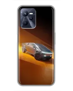 Чохол для Realme C35 з картинкою «Cybertruck у пустелі»