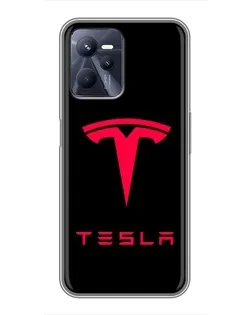 Чохол для Realme C35 з картинкою «Tesla Red Logo»