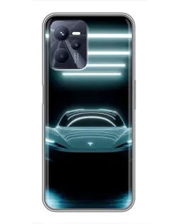 Чохол для Realme C35 з картинкою «Tesla в неоні»
