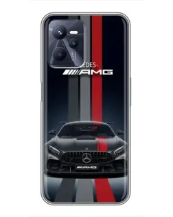 Чехол для Realme C35 с картинкой «Mercedes — белый карбон»