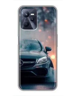 Чехол для Realme C35 с картинкой «Mercedes — ночной город»