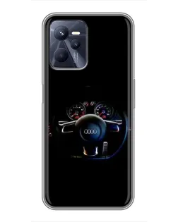 Чехол для Realme C35 с картинкой «Салон Audi — руль»